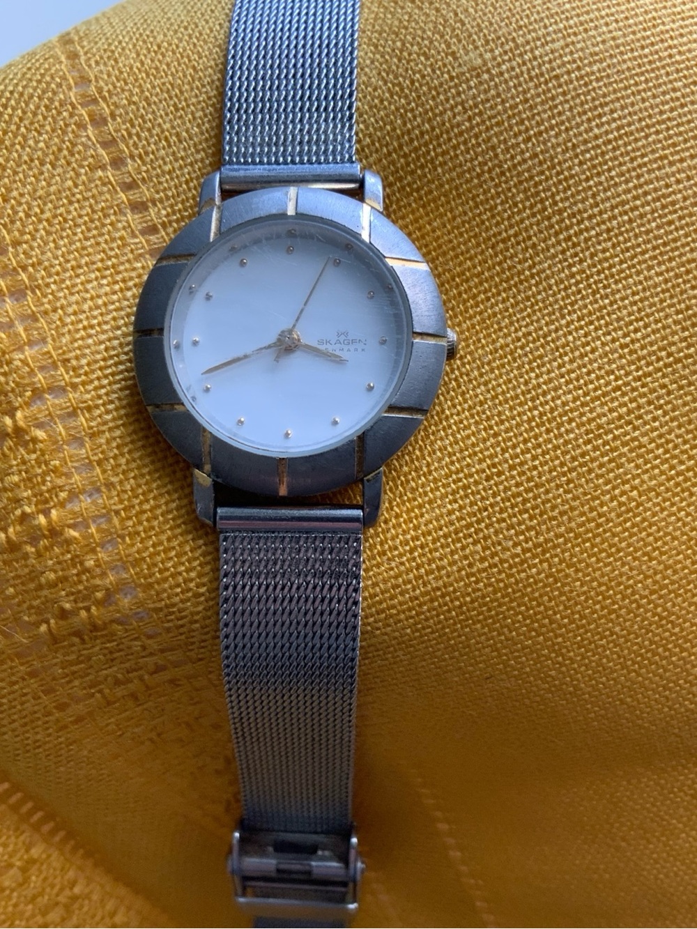 Skagen Classic Silver Mesh Watch (Model 3LGS) WORKS PERFECTLY